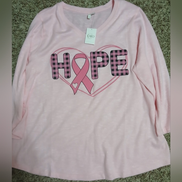 Cato Tops - Cato Light Pink Hope Heart Top